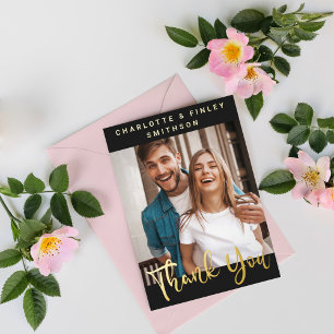 Minimalistisches Script Personalisiert Wedding Dan Folien Feiertagskarte