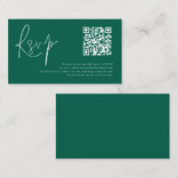 Minimalistisches Script QR Code Wedding Emerald UA