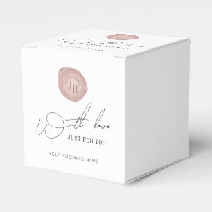Minimalistisches Script Rosa Briefmarke Geschenkschachtel