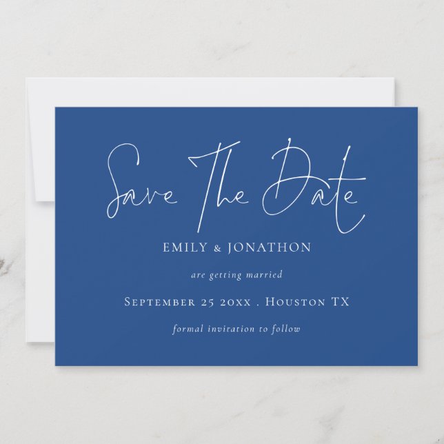 Minimalistisches Script Save the Date (Vorderseite)