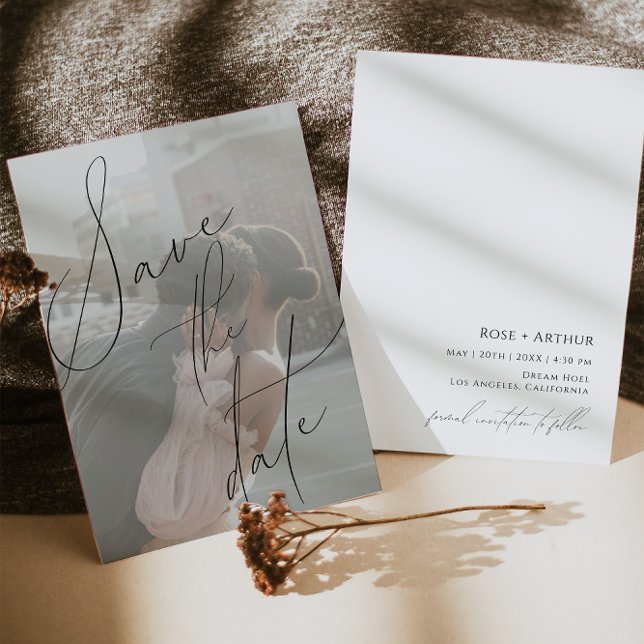 Minimalistisches Script Save the Date-Karte Einladung (Von Creator hochgeladen)