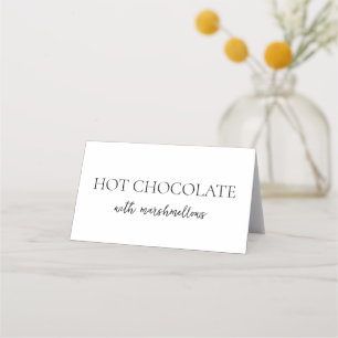 Minimalistisches Script, Schwarz und Weißes Buffet Platzkarte