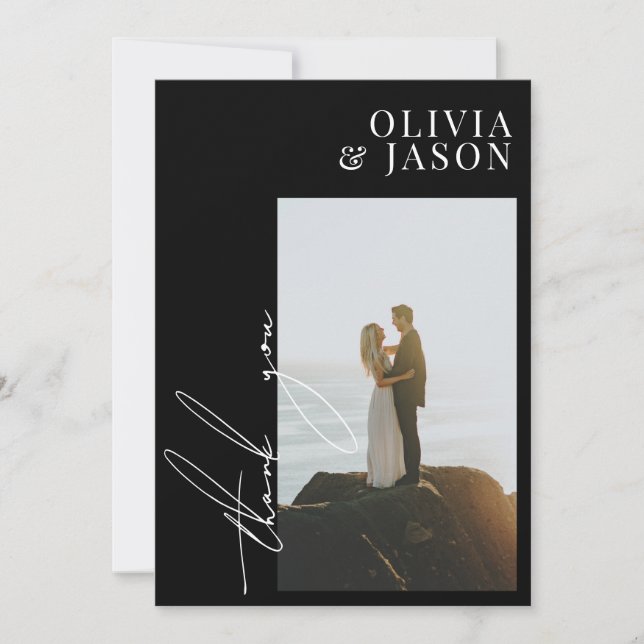 Minimalistisches Script Simple Wedding Foto Vielen Einladung (Vorderseite)