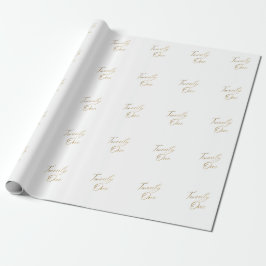 Minimalistisches Script weiß und Gold 21. Geburtst Geschenkpapier