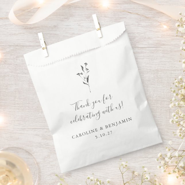 Minimalistisches Script White Wedding Custom Viele Geschenktütchen (Ausgeschnitten)