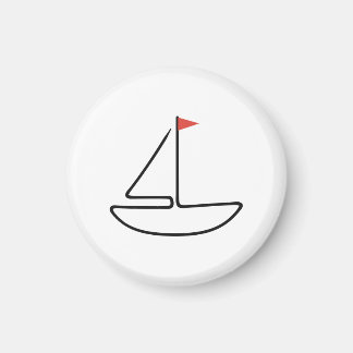 Minimalistisches Segelboot-Einzeiliger Kunst mit r Magnet
