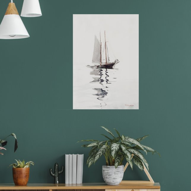 Minimalistisches Segelboot Poster (Wohnzimmer 1)