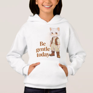 Minimalistisches „Sei heute sanft“ Old-Soul-Katze- Hoodie