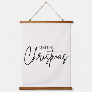 Minimalistisches Set von 3 Weihnachtsdrucken Wandteppich Mit Holzrahmen