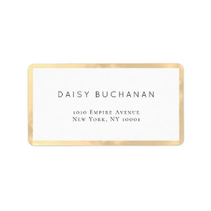 Minimalistisches Shiny-Gold-Rahmen-Rücksendeadress Adressaufkleber