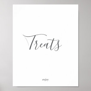 Minimalistisches Silber-Süßigkeiten-Schild Poster