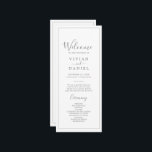 Minimalistisches Silberhochzeitprogramm Programm<br><div class="desc">Dieses minimalistisch silberne Hochzeitsprogramm ist perfekt für eine einfache Hochzeit. Das moderne romantische Design besticht durch klassische silbergraue und weiße Typografie gepaart mit einer rustikalen und eleganten Kalligraphie mit Vintagem handgeschriebenem Stil. Anpassbar in jeder Farbe. Behalt das Design einfach und elegant, wie es ist, oder personalisiere es durch Hinzufügen von...</div>