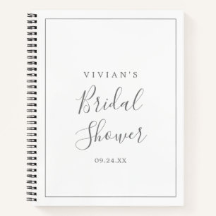 Minimalistisches Silver Brautparty - Geschenkliste Notizbuch