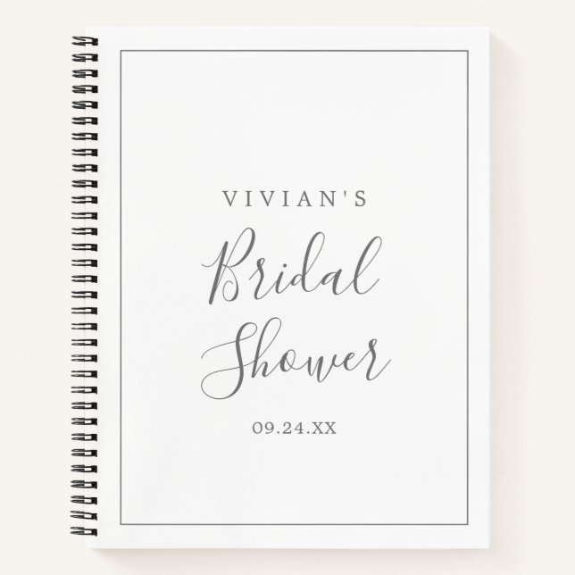 Minimalistisches Silver Brautparty - Geschenkliste Notizbuch (Vorderseite)