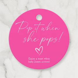 Minimalistisches Simple Pink Baby Duschbad Pop Geschenkanhänger