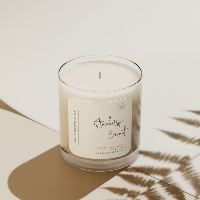 Minimalistisches Simple Soy Candle Schwarz-weiß La Quadratischer Aufkleber (Von Creator hochgeladen)