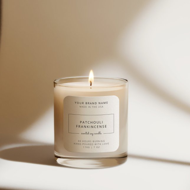 Minimalistisches Simple Soy Candle Schwarz-weiß La Quadratischer Aufkleber (Von Creator hochgeladen)