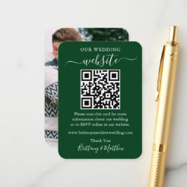 Minimalistisches Simple Wedding Website Foto QR Gr Begleitkarte