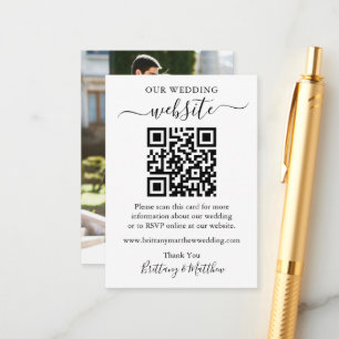Minimalistisches Simple Wedding Website QR Foto Begleitkarte