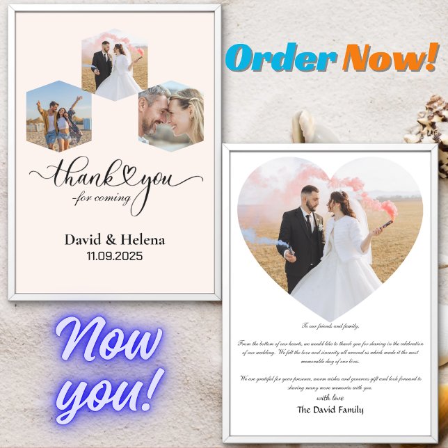 Minimalistisches SimpleW Script mit Heart Wedding  Dankeskarte (Von Creator hochgeladen)