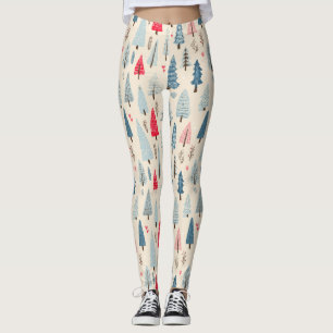 Minimalistisches skandinavisches Baumwaldmuster Leggings