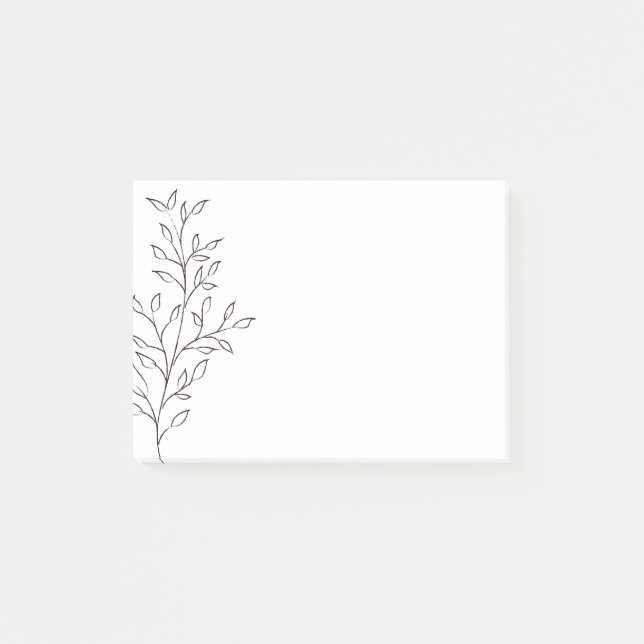 Minimalistisches Sketch Leaf Post-it Klebezettel (Vorderseite)