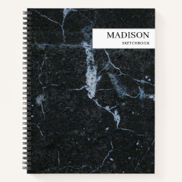 Minimalistisches Sketchbook mit moderner schwarzer Notizbuch