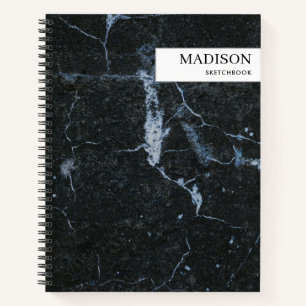 Minimalistisches Sketchbook mit moderner schwarzer Notizbuch