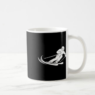 Minimalistisches Skifahren Silhouette Winter Sport Kaffeetasse