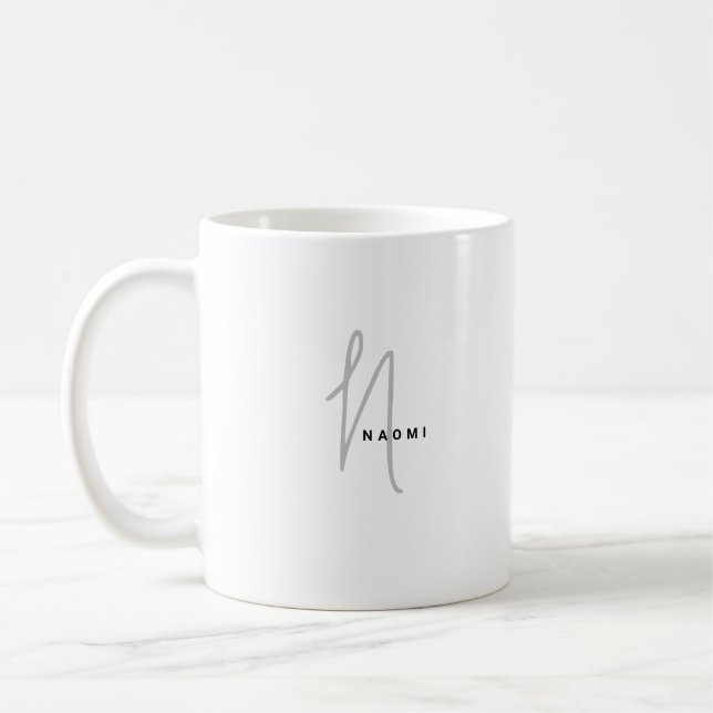 Minimalistisches Skript | Benutzerdefiniert Monogr Kaffeetasse (Links)