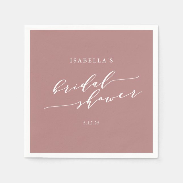 Minimalistisches Skript Benutzerdefiniertes Brautp Serviette (Vorderseite)