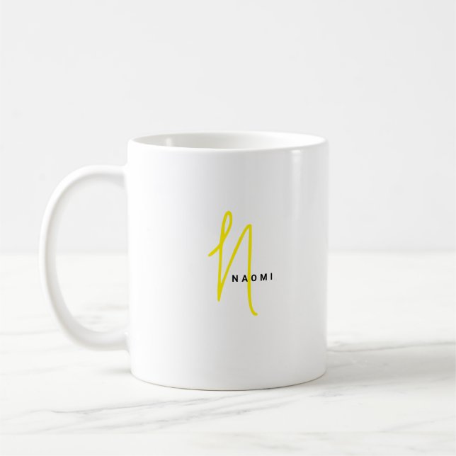 Minimalistisches Skript | Benutzerdefiniertes Mono Kaffeetasse (Links)