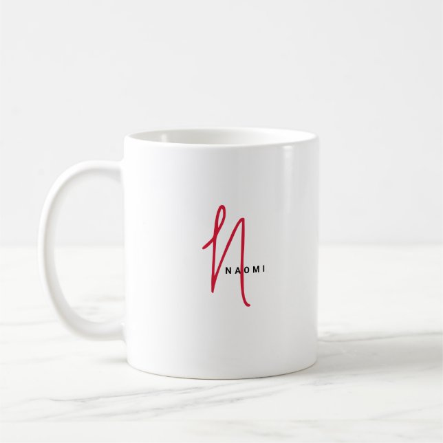 Minimalistisches Skript | Benutzerdefiniertes Mono Kaffeetasse (Links)