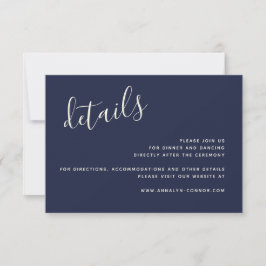 Minimalistisches Skript | Elegante Angaben zur Hoc RSVP Karte
