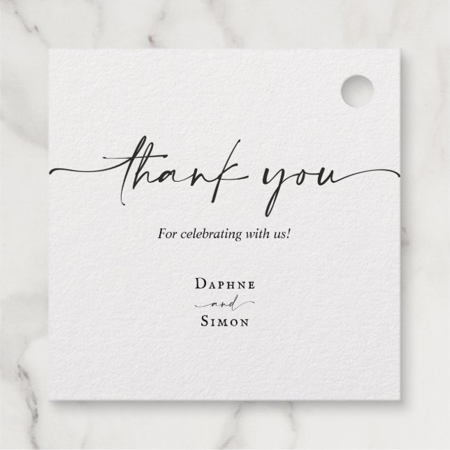 Minimalistisches Skript ELLE Geschenkanhänger (Rückseite)