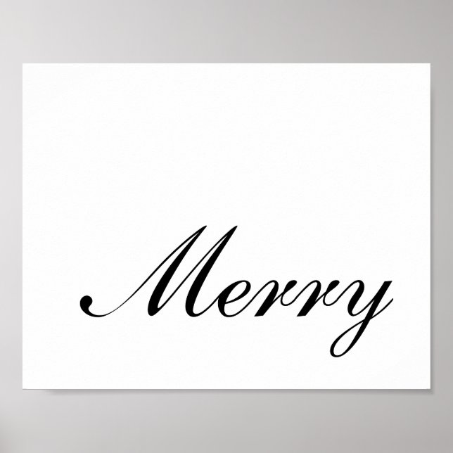 Minimalistisches Skript Frohe  Poster (Vorne)