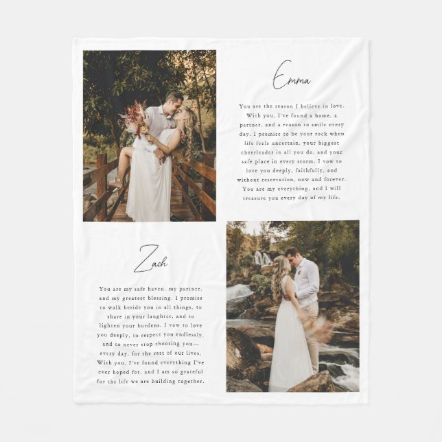 Minimalistisches Skript für Neugeborene Foto Weddi Fleecedecke (Vorderseite)