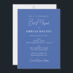 Minimalistisches Skript Moderner Bat Mitzvah Niedl Einladung<br><div class="desc">Custom Minimalistisch Script Blue Niedlich Modern Bat Mitzvah Einladung</div>