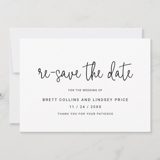 Minimalistisches Skript Modernes Schwarzes Ändern  Ankündigung (Vorderseite)