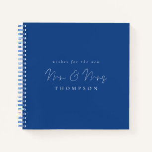 Minimalistisches Skript Mr. Wedding Blue Gästebuch Notizbuch