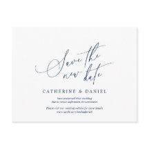 Minimalistisches Skript, Navy Blue, Hochzeit versc