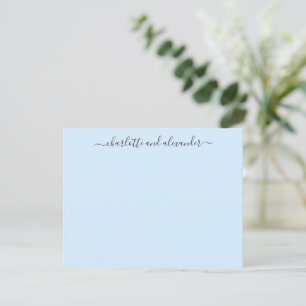 Minimalistisches Skript Personalisierte Paare Soft Mitteilungskarte
