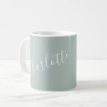 Minimalistisches Skript Personalisierter Name Dust Kaffeetasse<br><div class="desc">Minimalistischer Skripttypografiename in der Dusty Blue-Tasse</div>