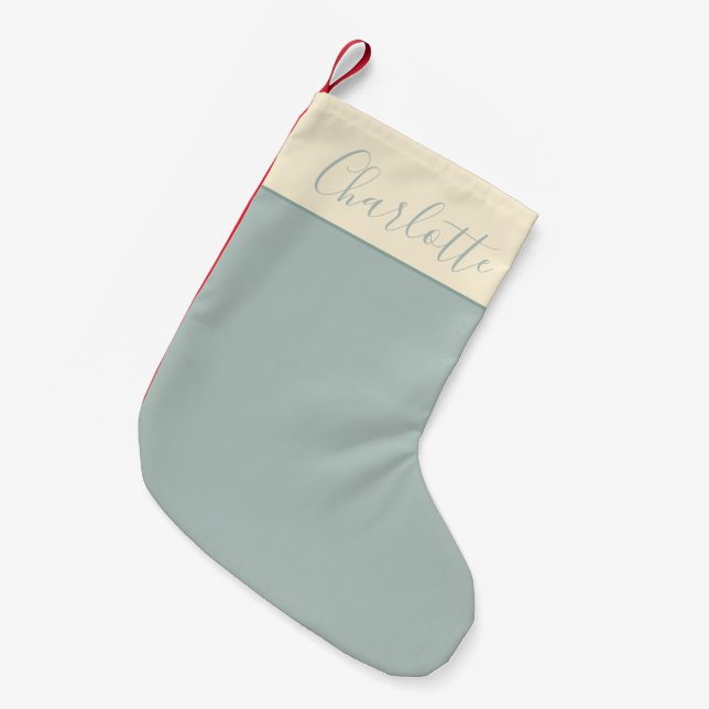 Minimalistisches Skript Personalisierter Name Dust Kleiner Weihnachtsstrumpf (Vorderansicht (hängend))