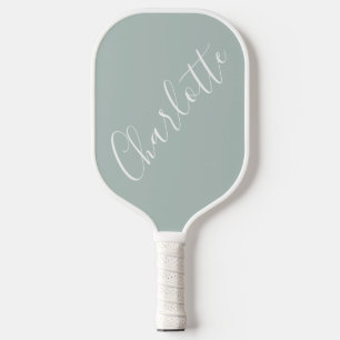 Minimalistisches Skript Personalisierter Name Dust Pickleball Schläger
