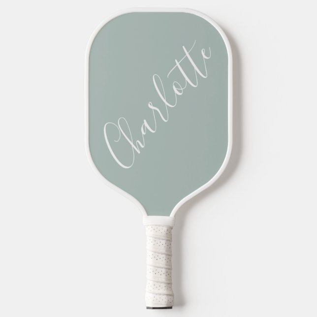 Minimalistisches Skript Personalisierter Name Dust Pickleball Schläger (Vorderseite)