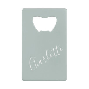 Minimalistisches Skript Personalisierter Name Stau Geldbeutel Flaschenöffner