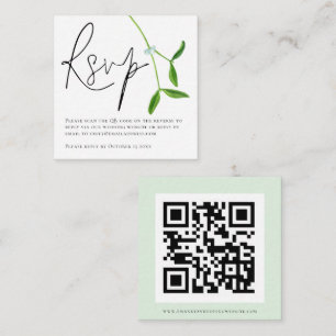 Minimalistisches Skript QR Code Wedding RSVP E Begleitkarte