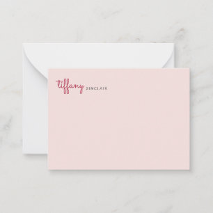 Minimalistisches Skript Rosé Modern Chic Benutzerd Mitteilungskarte