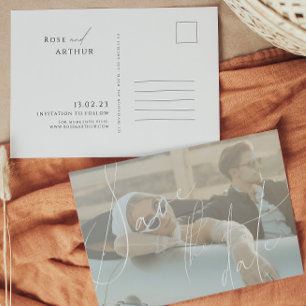 Minimalistisches Skript Save the Date Einladung Po
